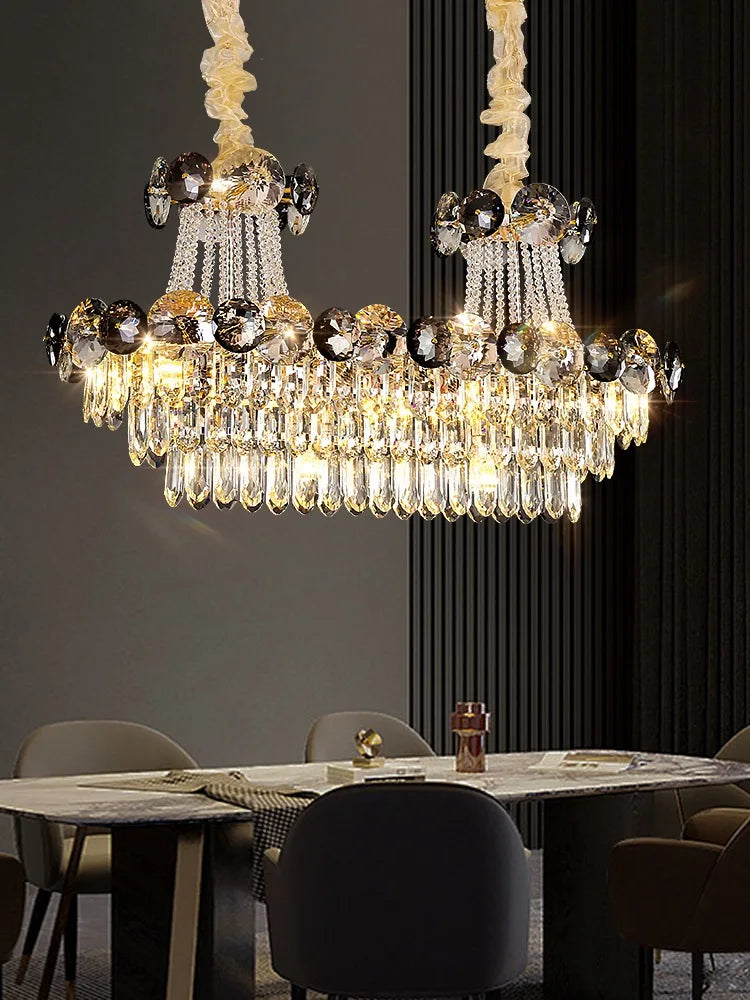 Afralia™ Modern Crystal Chandeliers for Large Luxury Living Room & Staircase Lighting