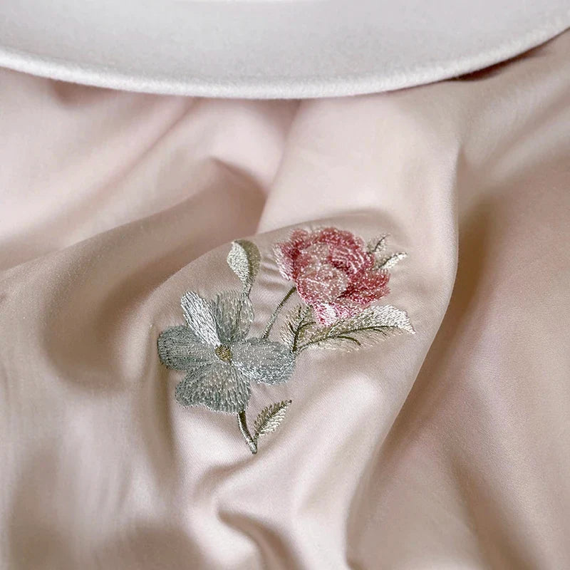 Afralia™ Floral Embroidered Princess Bedding Set - 1000TC Egyptian Cotton Luxe Collection