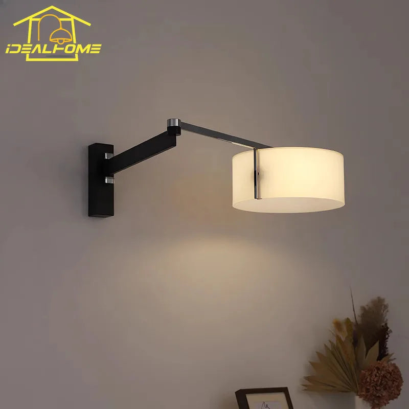 Afralia™ Retro Industrial Rocker Arm Wall Lamp LED E27 Art Decor Bedroom Reading