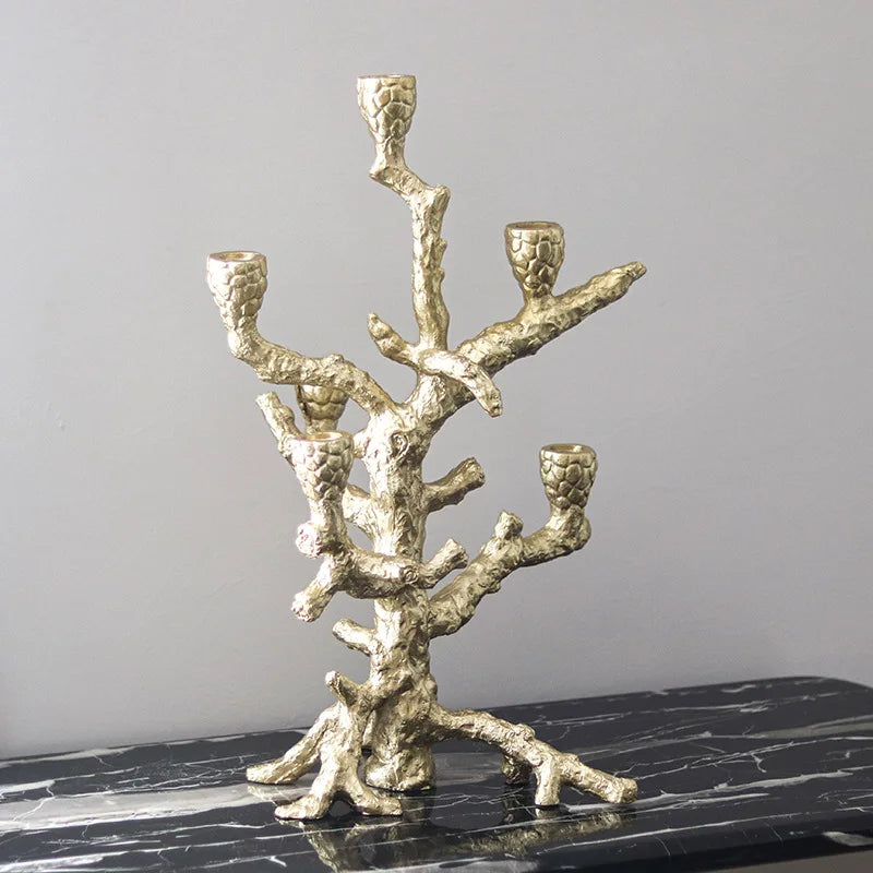 Afralia™ Golden Bough Candelabrum Tree Candlestick Holder for Wedding Decoration