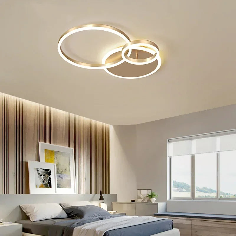 Afralia™ Nordic Ring Dimmable LED Ceiling Chandelier for Home Design Lighting