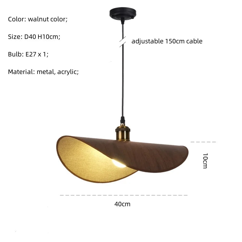 Afralia™ Retro Hat LED Pendant Light: Nordic Minimalist E27 Dining Room Hanging Lamp