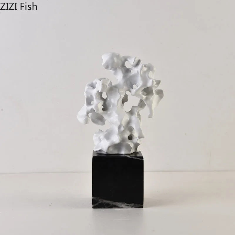 Afralia™ Coral Creative Resin Sculpture, Modern Taihu Stone Desk Ornament for Home Decor