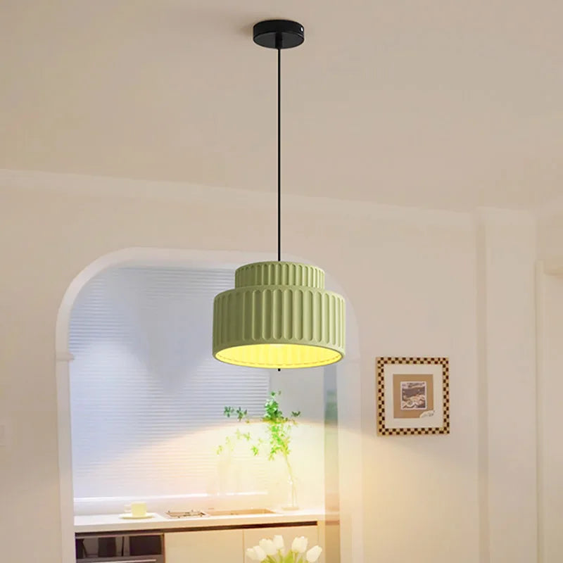 Afralia™ Cream Resin LED Pendant Light for Home Decor