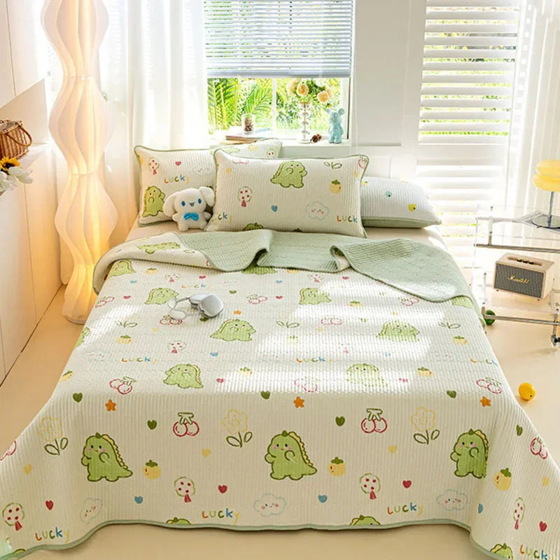Afralia™ Cartoon Pattern Cotton Single Mattress Mat: Summer Comfort & Non-Slip Performance