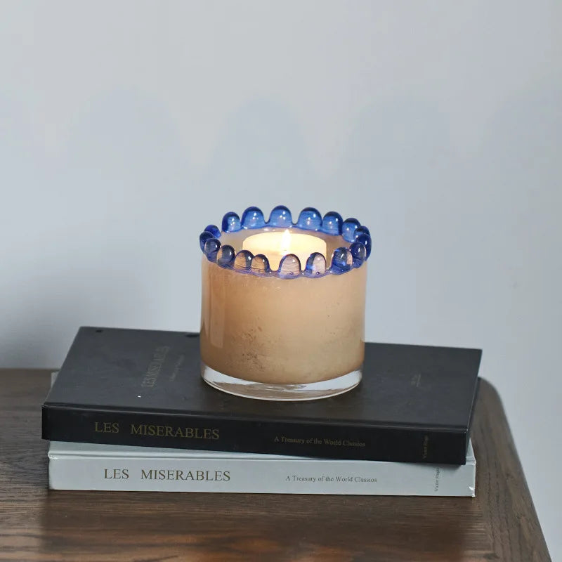 Afralia™ Glass Cylinder Vase with Colored Lace - Multi-purpose Desktop Storage & Decor Piece