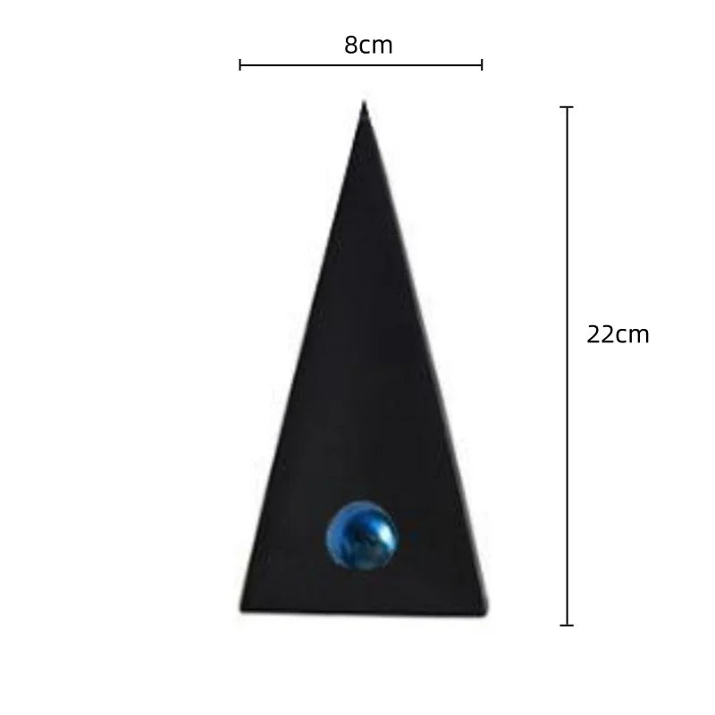 Afralia™ Geometric Triangle Blue Ball Ornament: Abstract Decorative Figurine
