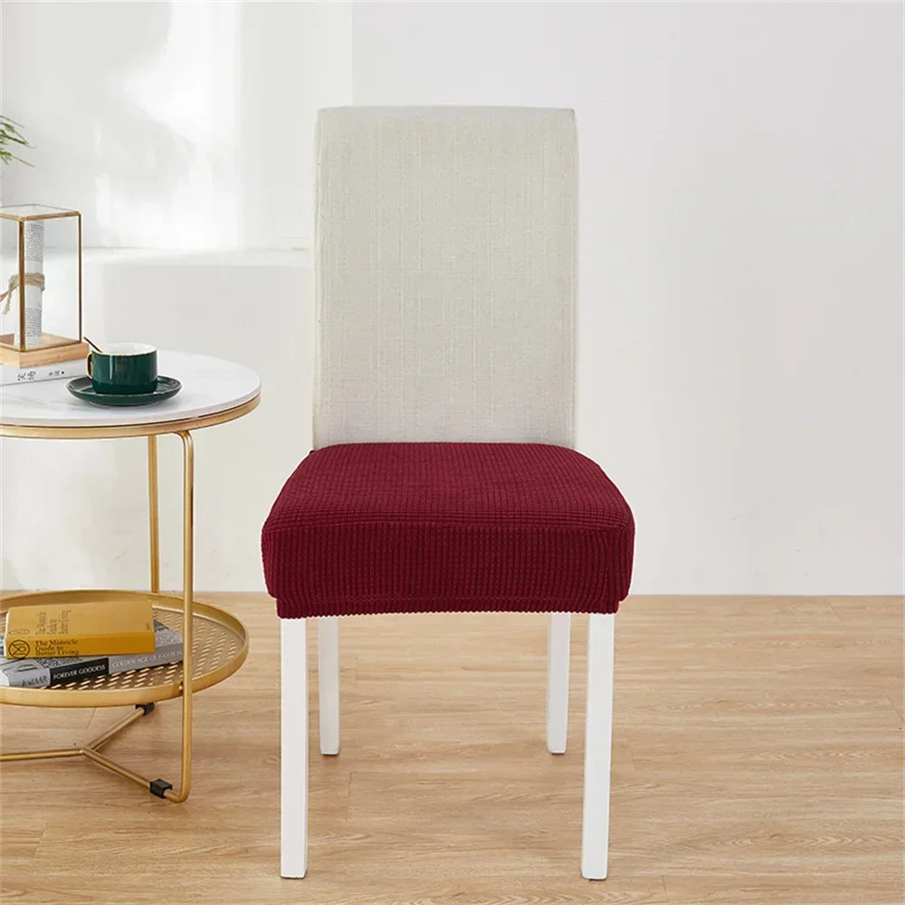 Afralia™ 15-Color Fleece Chair Cover: Elastic Slipcover for Dining Room Seat Protection