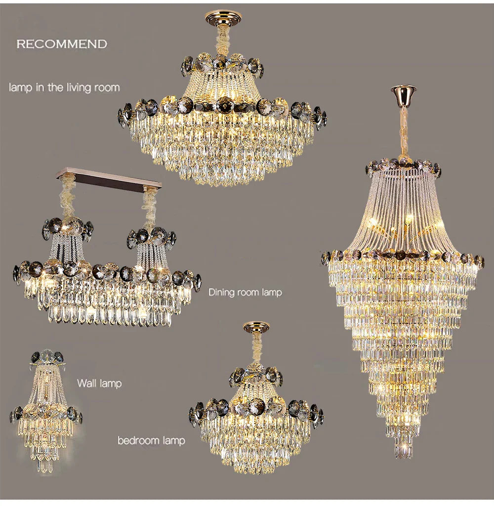 Afralia™ Modern Crystal Chandeliers for Large Luxury Living Room & Staircase Lighting