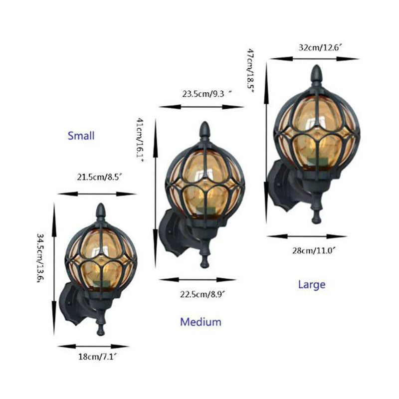 Afralia™ Farmhouse Barn Light Outdoor Wall Lamp with Globe Glass Shade