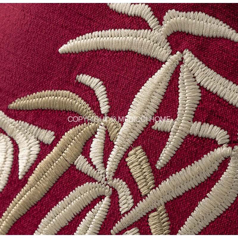 Afralia™ Bamboo Leaves Embroidery Bolster Pillow Covers - 18x55cm