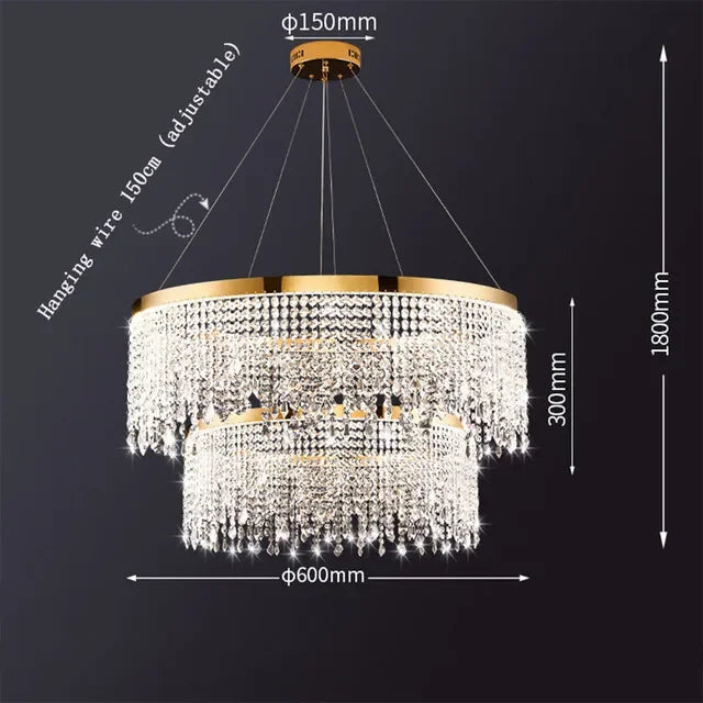 Afralia™ Crystal Chandelier: Modern Living Room, Dining Room, Kitchen Ceiling Light
