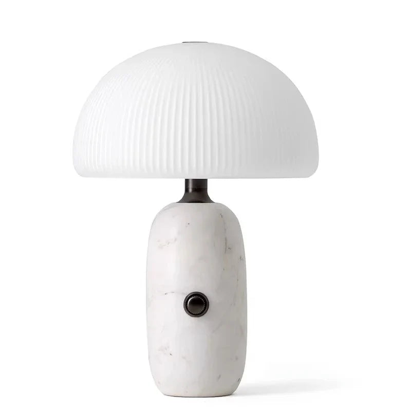 Afralia™ Mushroom Marble Desk Lamp LED Art Decor Table Bedside Light