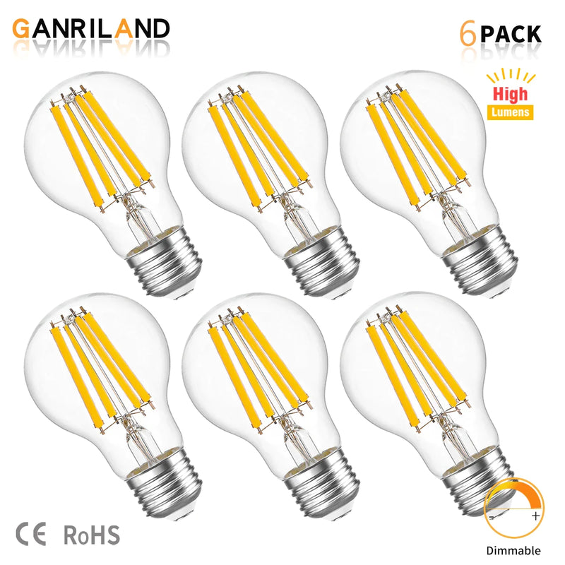 Afralia™ A19 7W 12W E27 220V LED Bulbs 2700K High Lumen Ultra Bright 1521lm Decorative