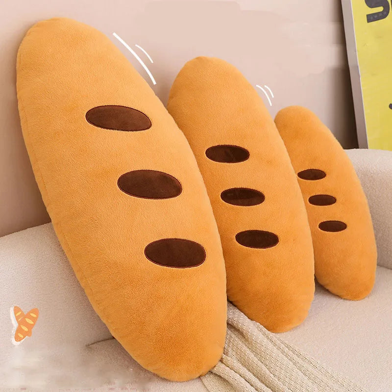 Afralia™ Plush Bread Cartoon Body Pillow for Side Sleeping & Pregnancy, Sofa Decor & Leg Support