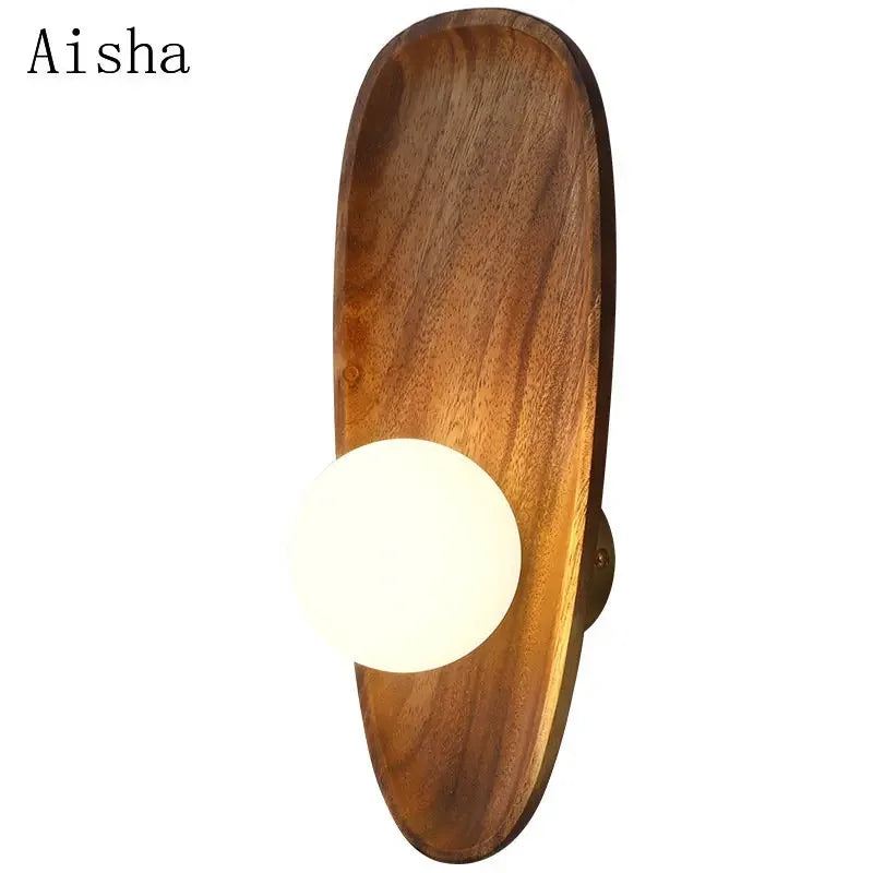 Afralia™ Mood Walnut Wood LED Wall Lamp - Indoor Decorative Lighting