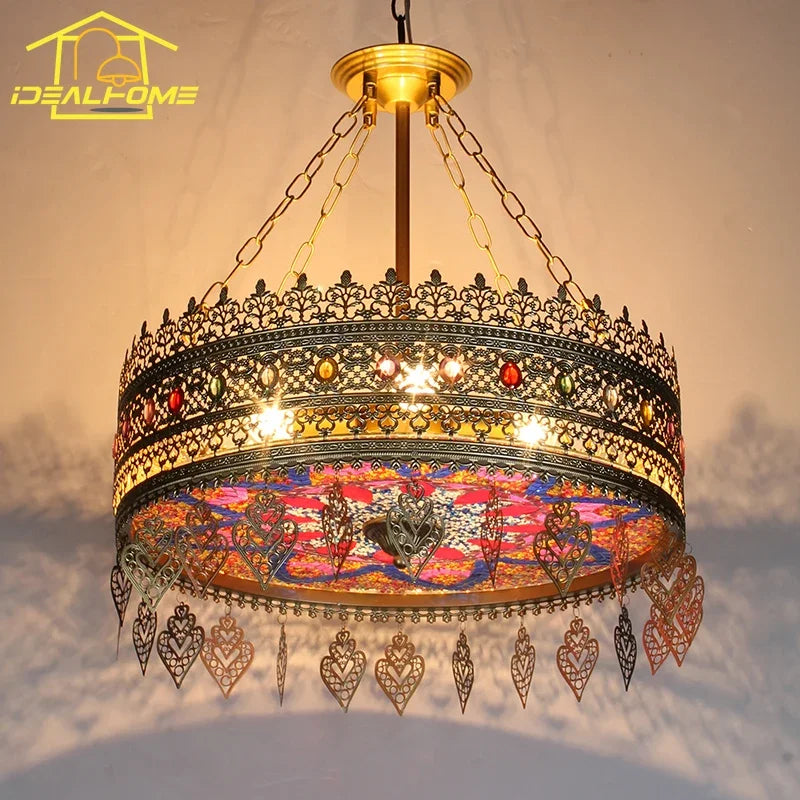 Afralia™ Bohemian Exotic Stained Glass Pendant Lights for Home Decor and Hospitality