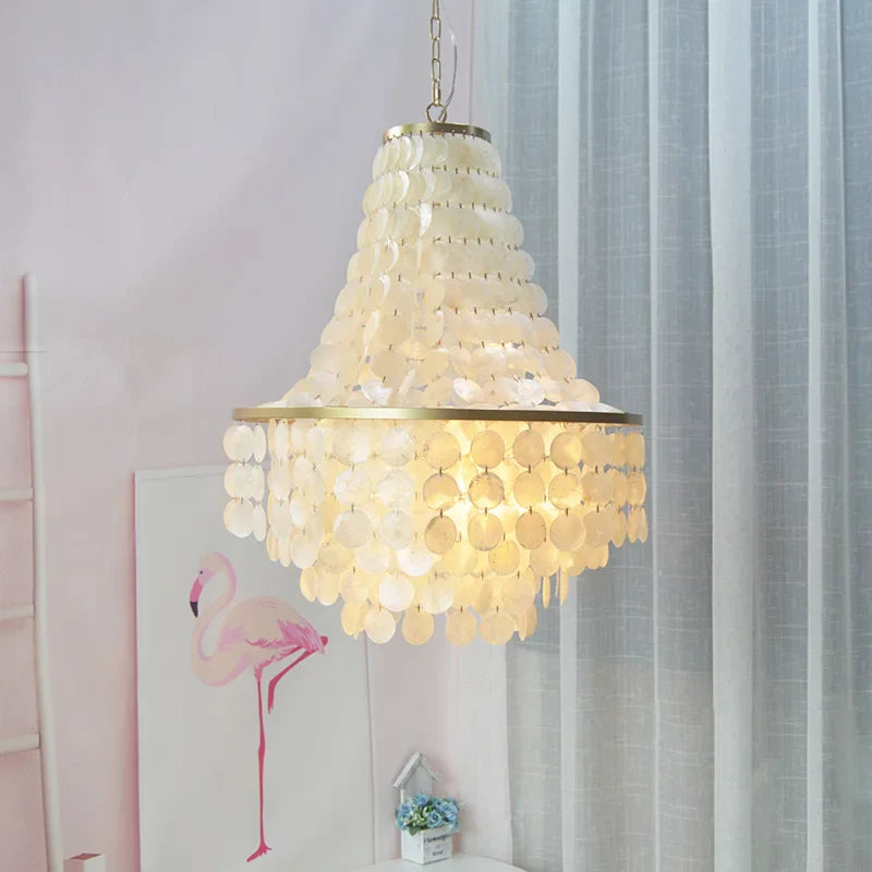 Afralia™ Modern Luxury Shell LED Ceiling Chandelier for Home Decor - Villa, Living Room, Staircase