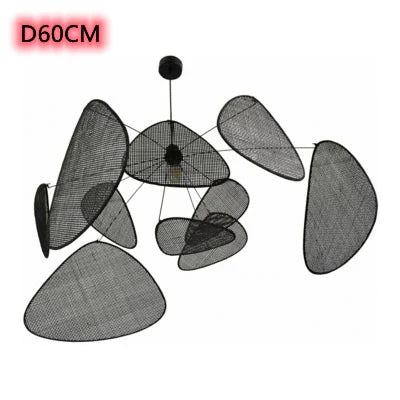 Afralia™ Handcrafted Rattan Leaf Chandelier for Modern Home Decor