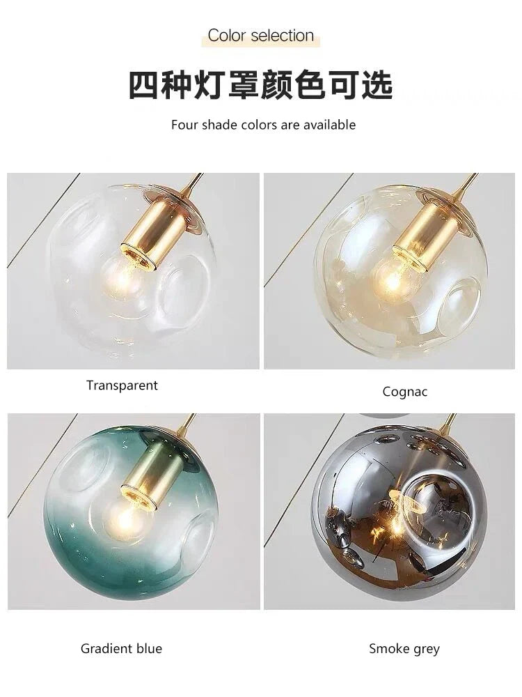 Afralia™ Glass Ball Spiral Chandelier for Luxury Living Space