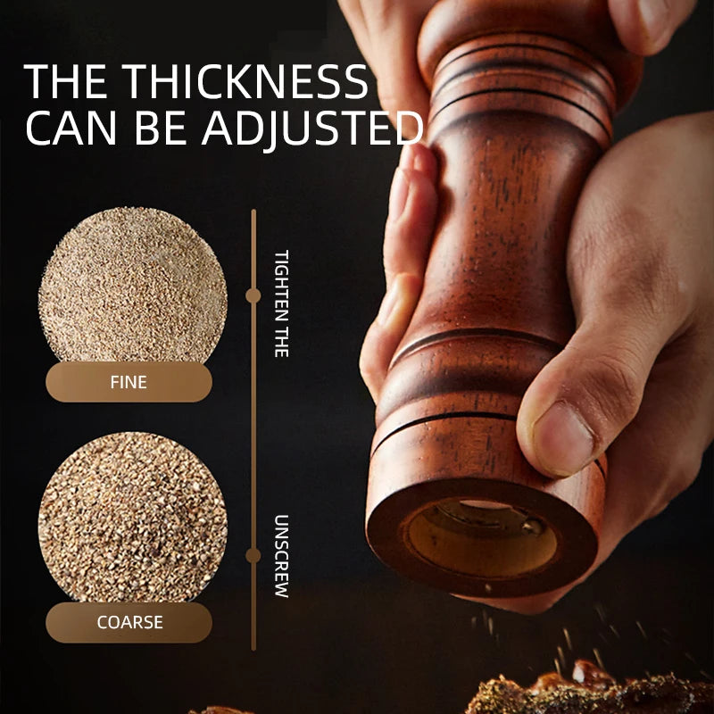 Afralia™ Classical Oak Wood Pepper Spice Grinder Set | Handheld Adjustable Seasoning Mills