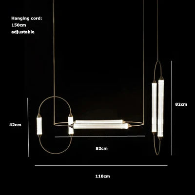 Afralia™ LED Dimmable White Clips Gold Chandelier - Minimalist Art Deco Style