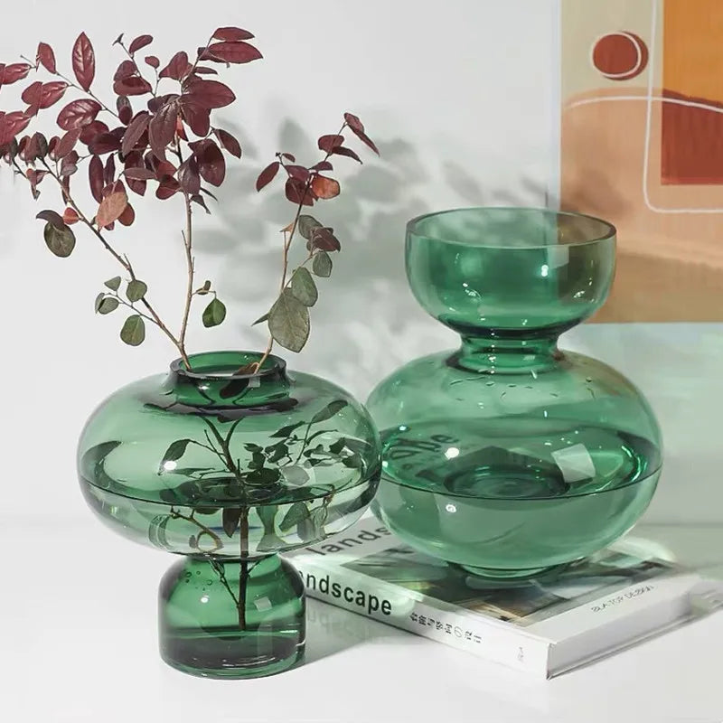 Afralia™ Green Gourd Vase: Round Geometric Circle Terrarium for Home Decor