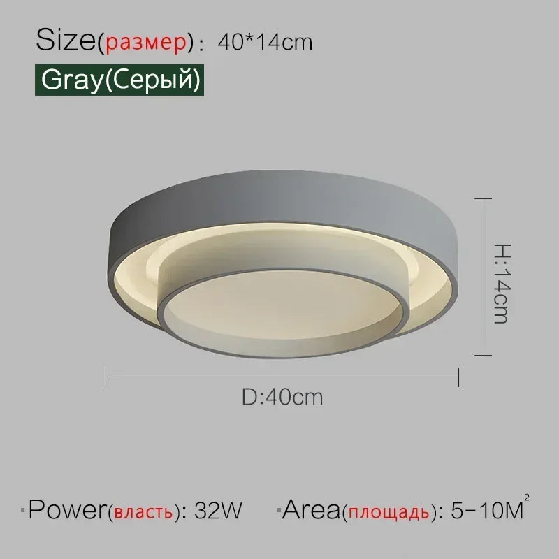 Afralia™ LED Ceiling Light Modern Minimalist Indoor LightingFixture White Black Grey