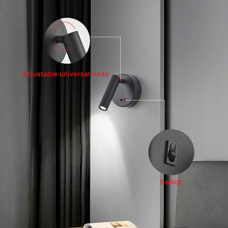 Afralia™ LED Wall Lamp Modern Spotlight Indoor Lighting for Living Room & Bedroom