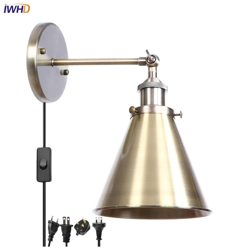 Afralia™ Iron LED Wall Lamp Vintage Style Industrial Luminaire for Stair, Dining Room, Bedroom