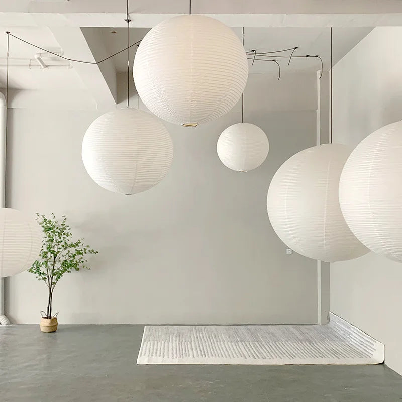 Afralia™ Noguchi Danish Paper Pendant Lights - Retro Decorative Hanging Light Fixture