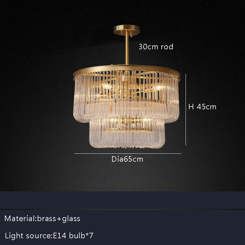 Afralia™ Brass Glass Bar Chandelier Modern Minimalist Designer Luxury Living Room Hanglamp