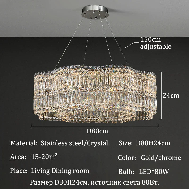 Afralia™ Luxury Crystal Chandeliers for Home Villa Decor Living Dining Lighting Fixture