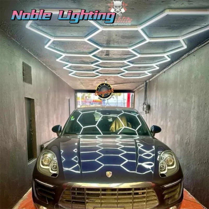 Afralia™ Hexagon LED Tube Light for Garage & Barbershop - Ceiling & Workshop Lighting