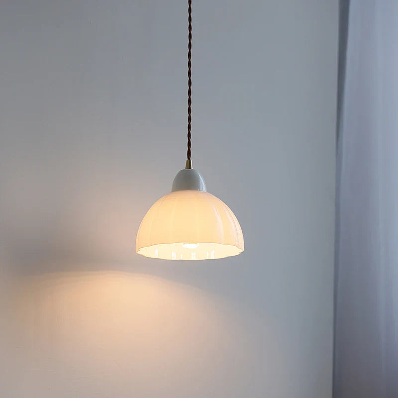 Afralia™ Modern Nordic Glass Pendant Light with Ceramic Socket for Home Decor.