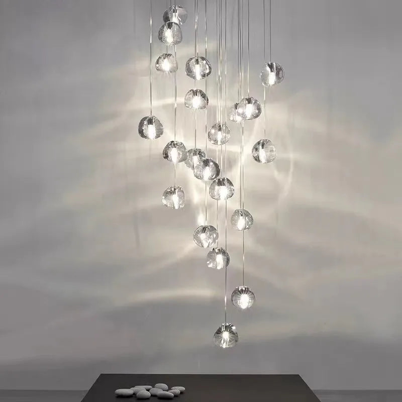 Afralia™ Nordic Revolving Crystal Chandelier for Living Room Dining Room Staircase