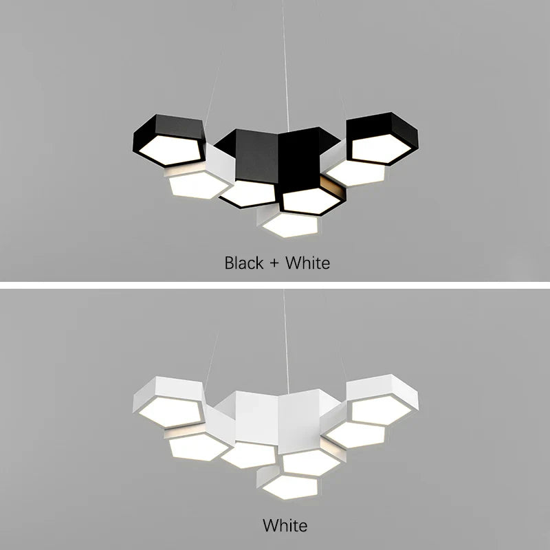 Afralia™ Black White Diamond LED Ceiling Chandelier for Modern Home and Office