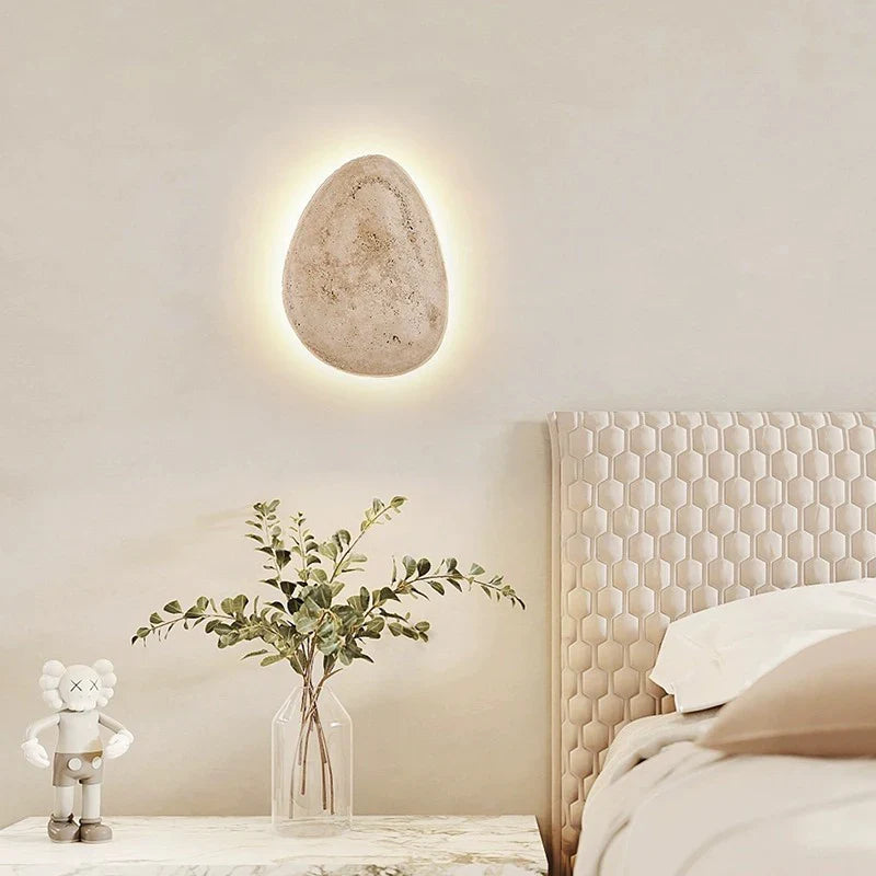 Afralia™ Yellow Cave Stone Pebble Wall Lamp: Warm Lighting for Bedroom and Living Room