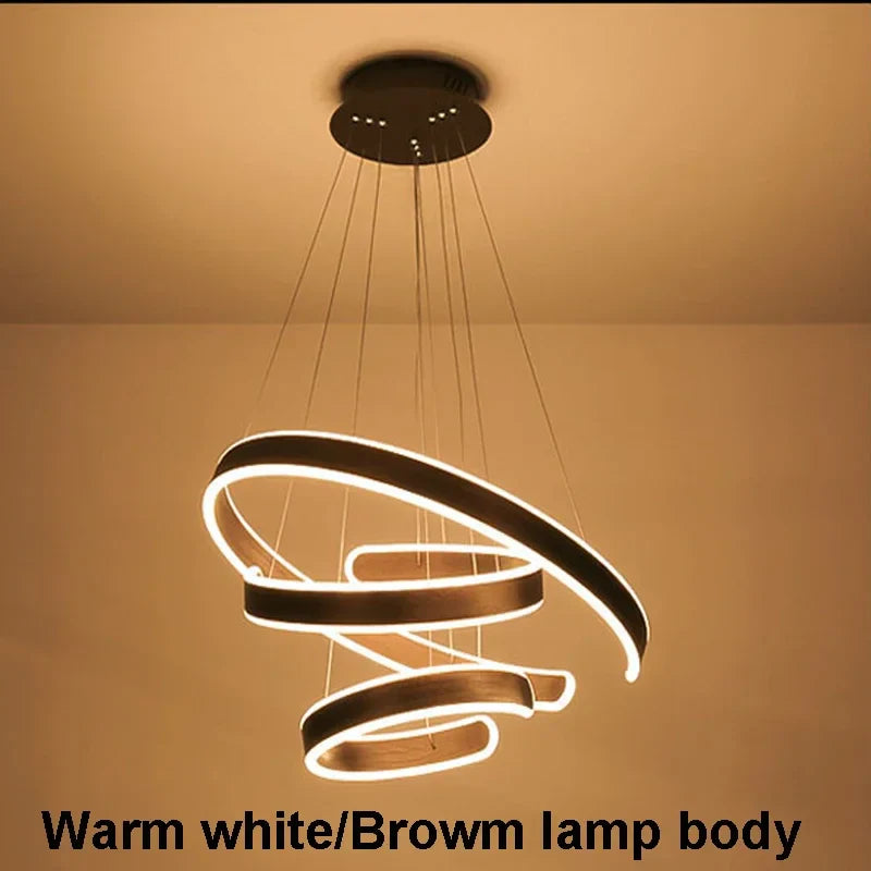 Afralia™ Circle Rings Acrylic Aluminum LED Ceiling Lamp