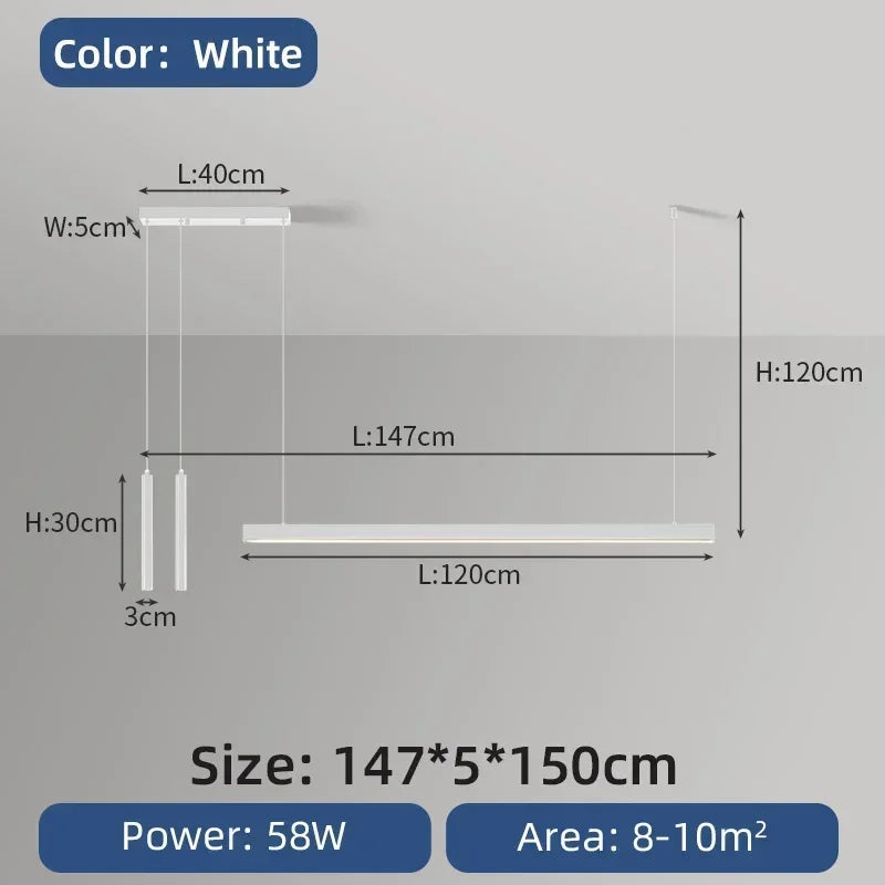 Afralia™ Minimalist Dimmable Chandelier for Dining Kitchen Office Bar Pendant Lighting