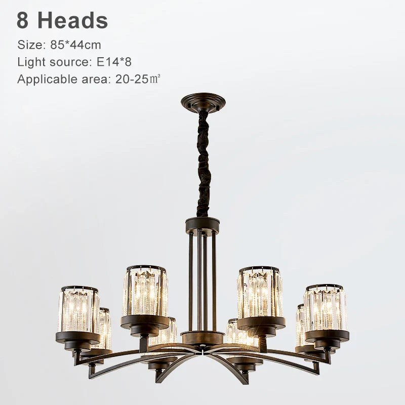 Afralia™ Black Crystal Chandelier: Elegant Luxury Ceiling Light for Living Room & Bedroom