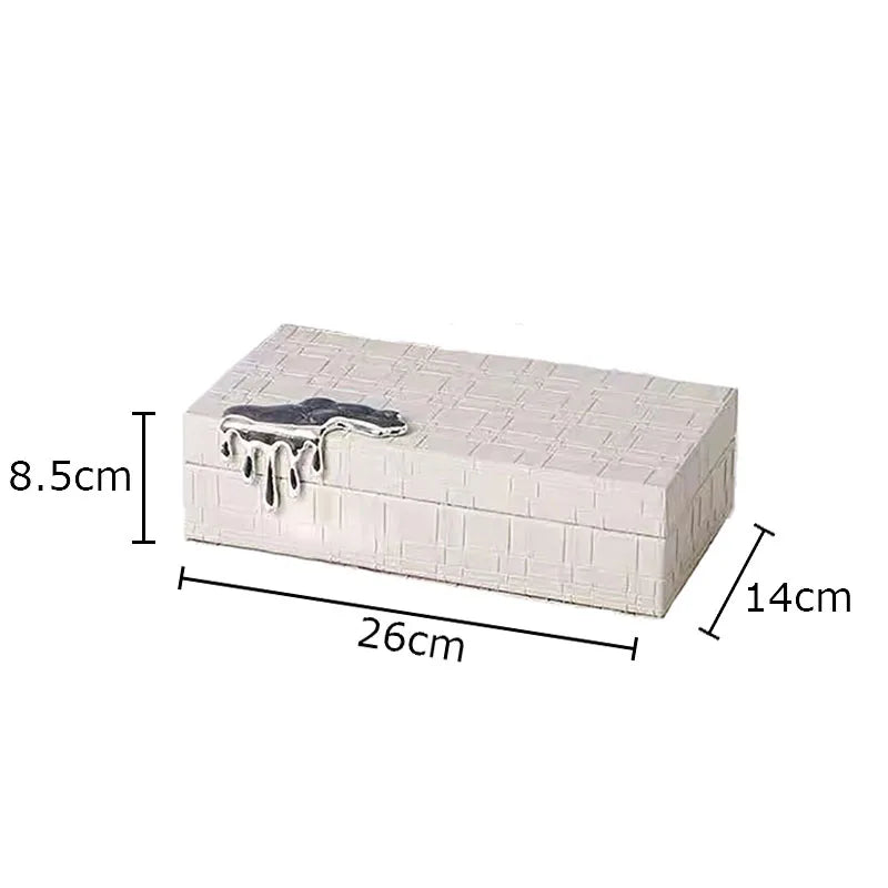 Afralia™ Gold-plated Woven Leather Jewelry Box: Exquisite Storage Jar for Dresser and Desk