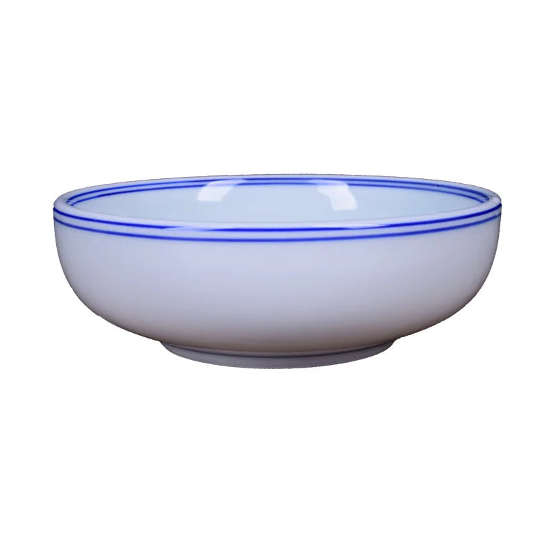 Afralia™ Blue and White Ceramic Noodle Bowl - Chinese Style Porcelain Tableware