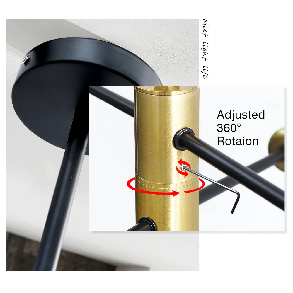 Afralia™ LED Ceiling Lights Industrial Iron Black Golden Nordic Minimalist Décor