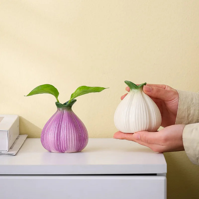 Afralia™ Ceramic Onion Vase for Hydroponic Plants and Home Decor