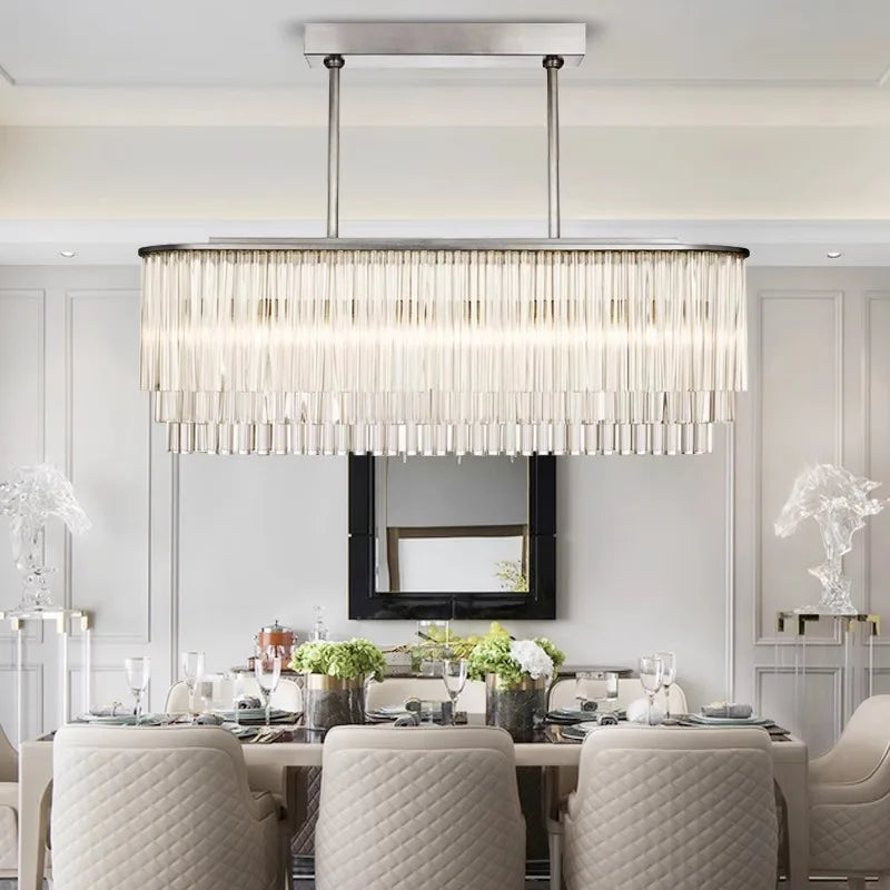 Afralia™ Classic Crystal Bar Chandelier for Hotel Dining Decor