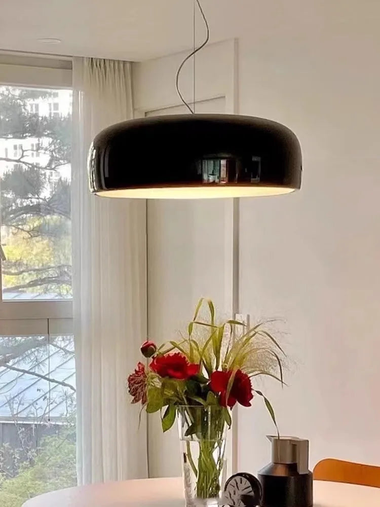 Afralia™ Italian Minimalist Round LED Ceiling Lamp Black White Bedroom Light