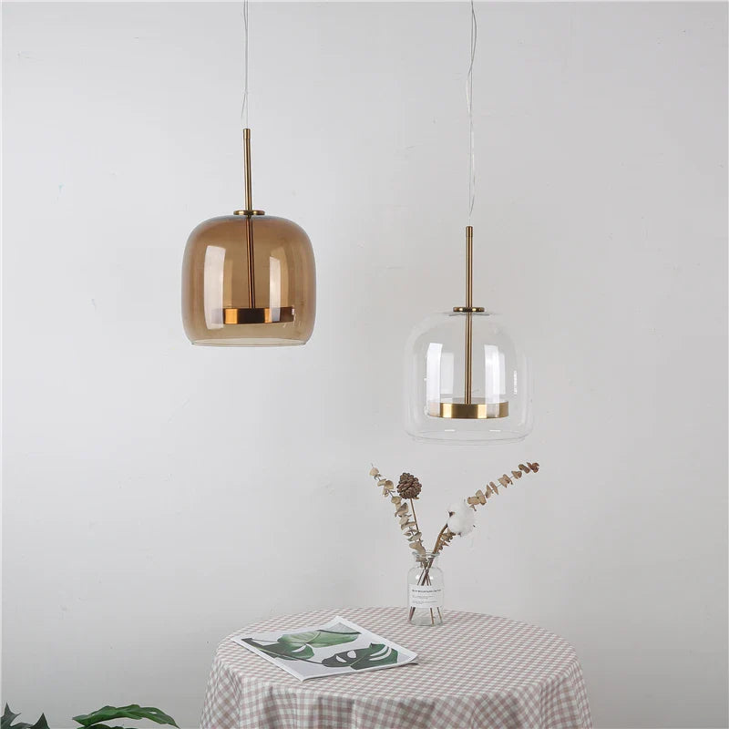 Afralia™ Nordic Glass Chandelier LED Bedroom Lamp - Contemporary Design for Interior Lighting