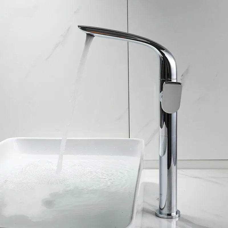 Afralia™ Basin Faucet: Brass Black Bathroom Mixer Tap, Single Handle Hot Cold Lavatory Faucet