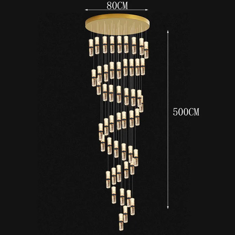 Afralia™ Modern Stair Chandelier Pendant Light LED Ceiling Lamp for Living Room